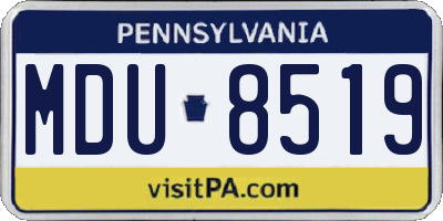 PA license plate MDU8519