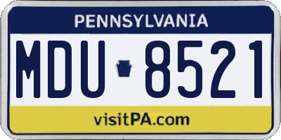 PA license plate MDU8521