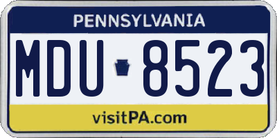 PA license plate MDU8523