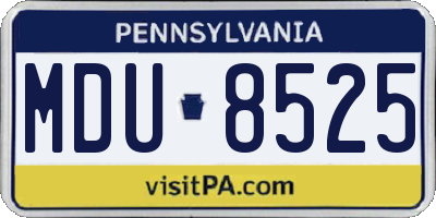 PA license plate MDU8525