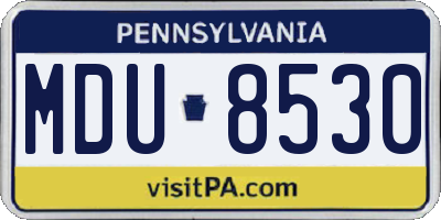 PA license plate MDU8530