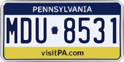 PA license plate MDU8531