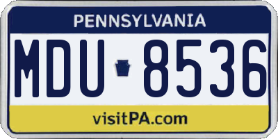PA license plate MDU8536