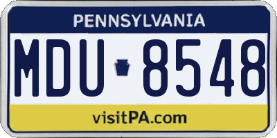 PA license plate MDU8548