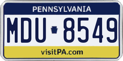PA license plate MDU8549