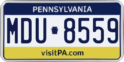 PA license plate MDU8559