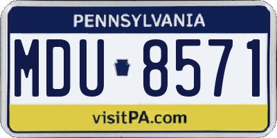 PA license plate MDU8571