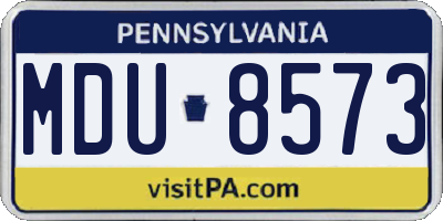 PA license plate MDU8573