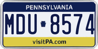 PA license plate MDU8574