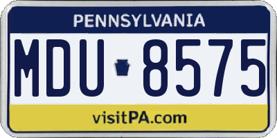 PA license plate MDU8575