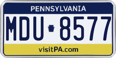 PA license plate MDU8577
