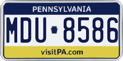 PA license plate MDU8586