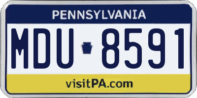 PA license plate MDU8591