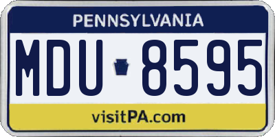 PA license plate MDU8595