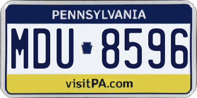 PA license plate MDU8596