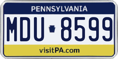 PA license plate MDU8599