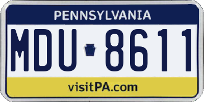PA license plate MDU8611