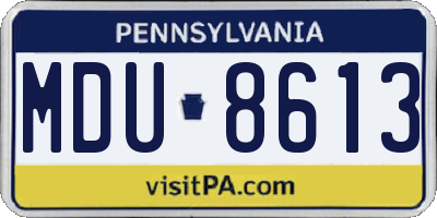 PA license plate MDU8613