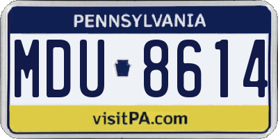 PA license plate MDU8614