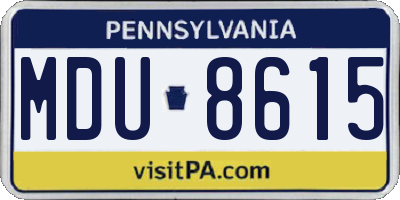PA license plate MDU8615