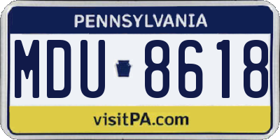 PA license plate MDU8618