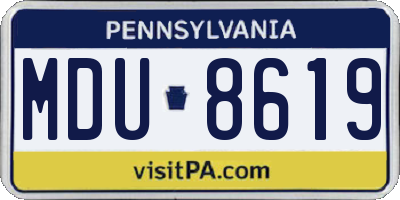PA license plate MDU8619