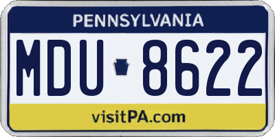 PA license plate MDU8622