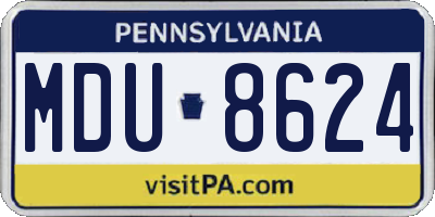 PA license plate MDU8624
