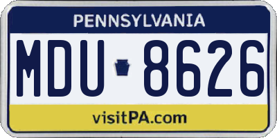 PA license plate MDU8626