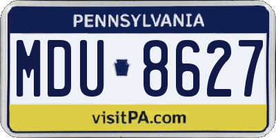 PA license plate MDU8627