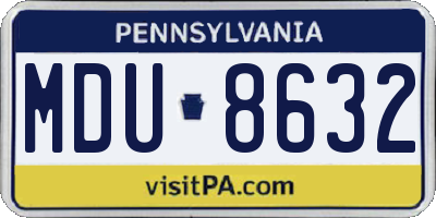 PA license plate MDU8632