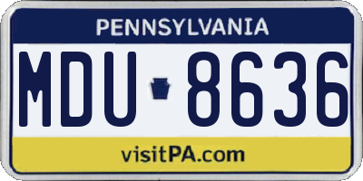 PA license plate MDU8636