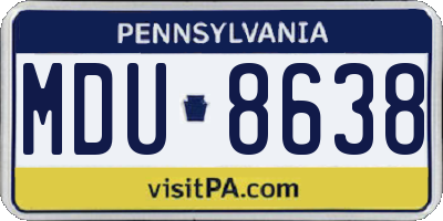 PA license plate MDU8638