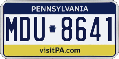PA license plate MDU8641