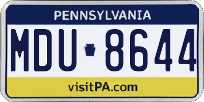 PA license plate MDU8644