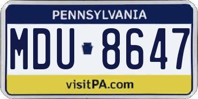 PA license plate MDU8647