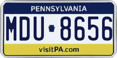 PA license plate MDU8656