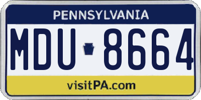 PA license plate MDU8664