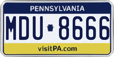 PA license plate MDU8666