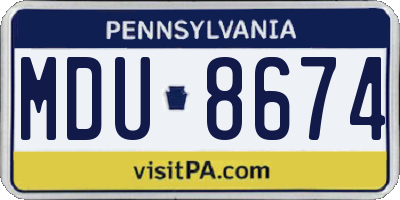 PA license plate MDU8674