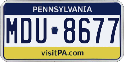PA license plate MDU8677