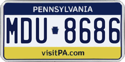 PA license plate MDU8686