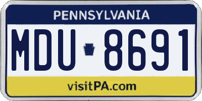 PA license plate MDU8691