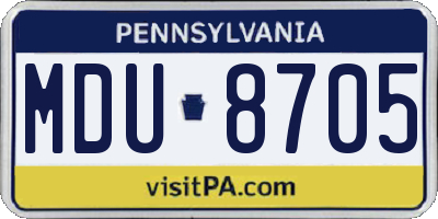 PA license plate MDU8705