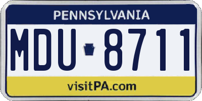 PA license plate MDU8711