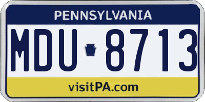 PA license plate MDU8713