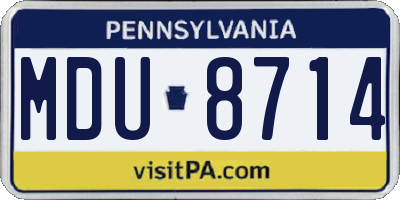 PA license plate MDU8714