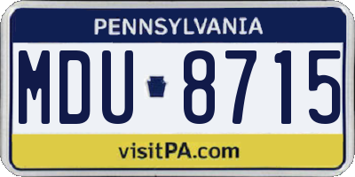 PA license plate MDU8715
