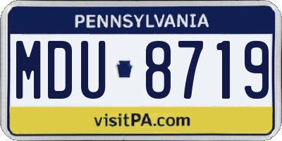 PA license plate MDU8719