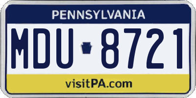 PA license plate MDU8721